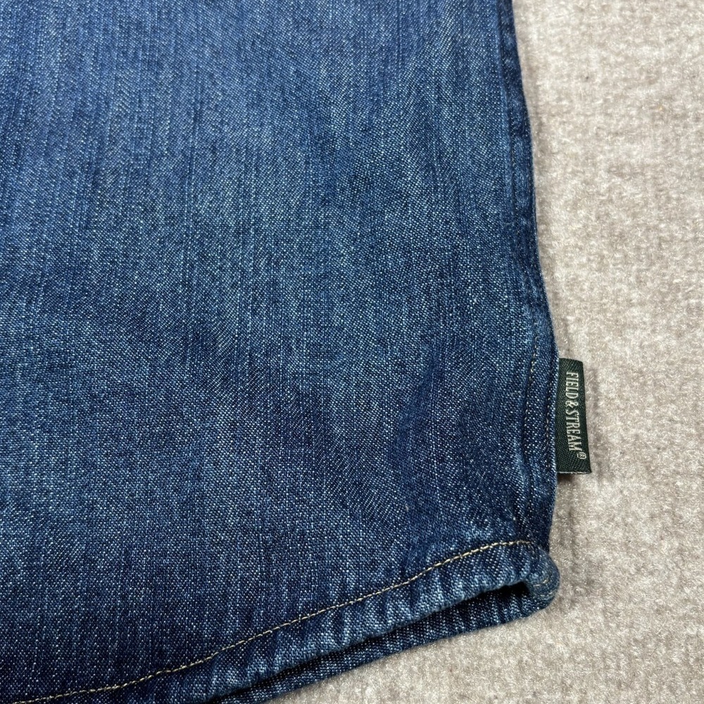 Field & Stream Shirt Mens XL Blue Denim Fleece Lined Heavyweight Shacket Work - Picture 6 of 10